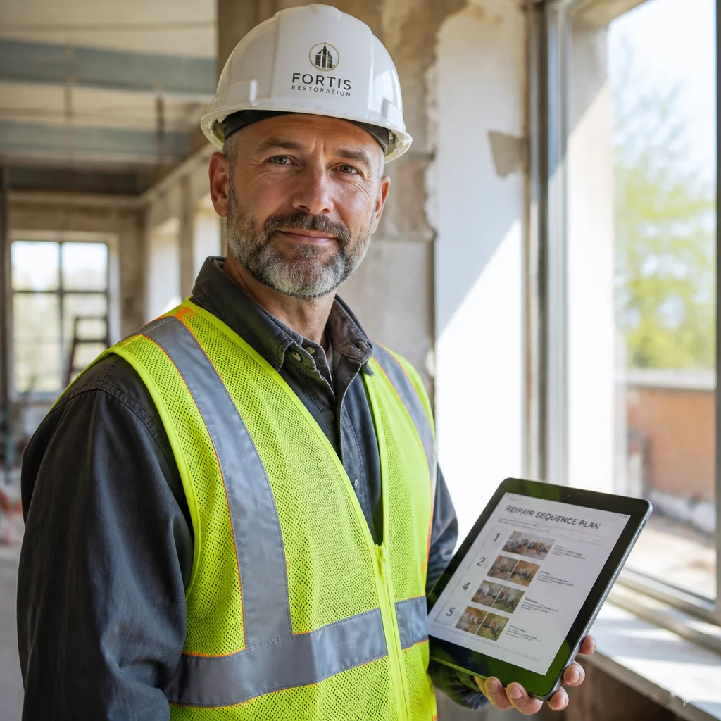 Construction trade sequence analysis coordinator on site